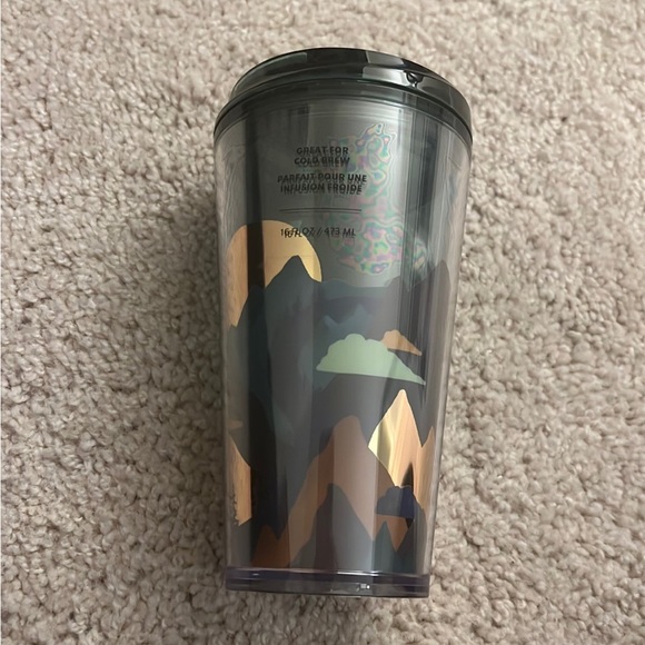 NEW✨Starbucks Summer 2022 🏔Outdoor Adventure Gold Foil Cold Brew 16oz Tumbler - Picture 2 of 4
